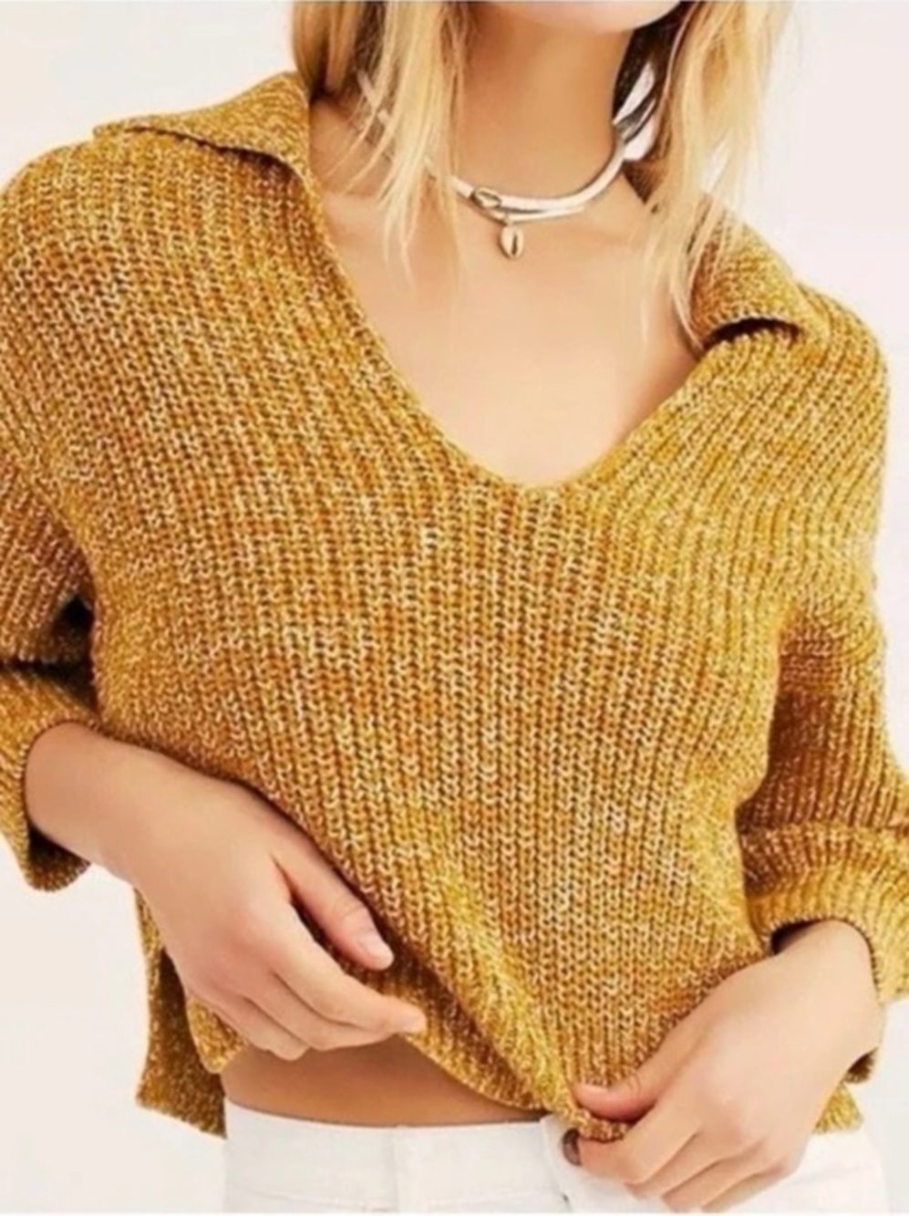 Free People Love This City Collared Sweater